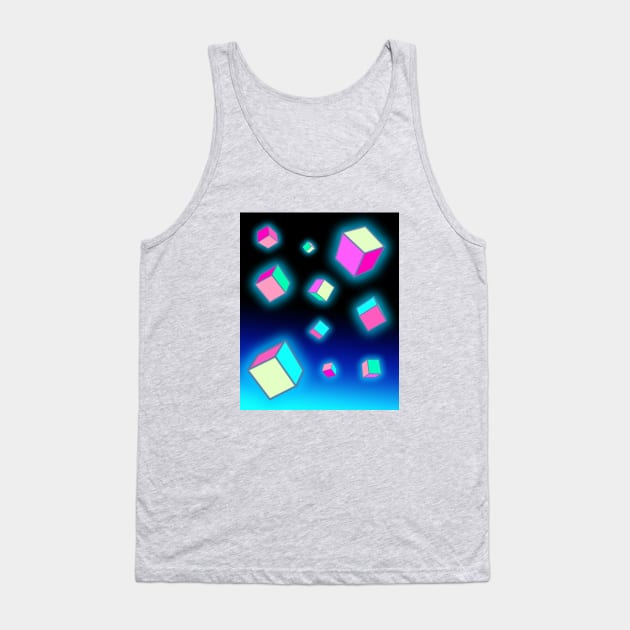 Futuristic glowing cubes Tank Top by Scarlett Blue